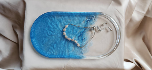 Trinket Tray- Blue+Clear