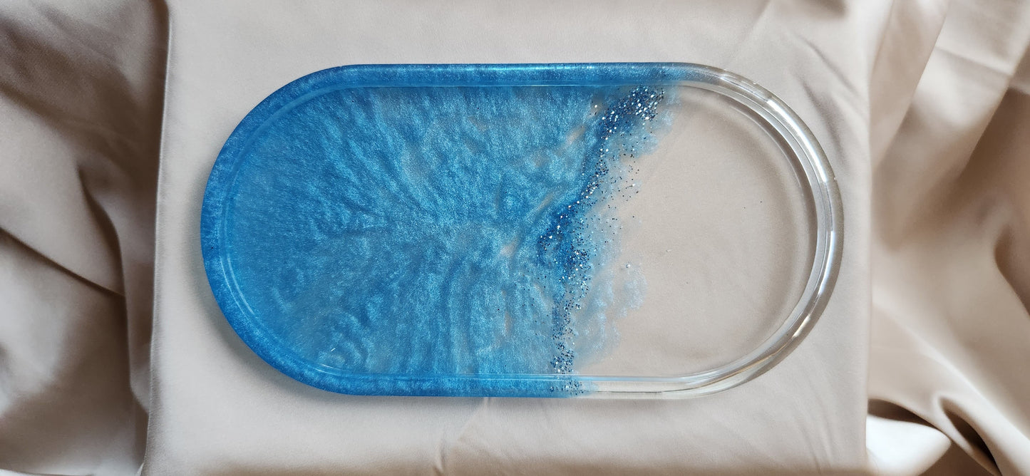 Trinket Tray- Blue+Clear